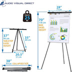 Lightweight Aluminum Flip-Chart Presentation Easel, 70 Inches, Black