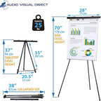 Pack of 4-Lightweight Aluminum Flip-Chart Presentation Easel, Black (4 Pack)