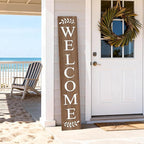 Farmhouse Wooden Merry Christmas Welcome Sign Stand for Front Door, 47" Large Welcome Sign for front porch, Rustic Vertical Tall Xmas Gift Porch Leaner Decor for Outdoor Patio Garden