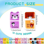 48 Pcs Cute Erasers for Kids Fun Animal Erasers Pencil Eraser with Clean up Roller Bulk Gift for Student School Office, 16 Styles