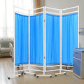 Medical Privacy Screens, Waterproof Nylon Fabric, 78.7 * 70.9 in Foldable Rolling Medical Privacy Screen with Silent Wheels, Suit for Hospitals, Clinics, and Nursing Homes (Blue, 4 Panels)