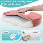 Office Chair Seat Cushion, Cooling Gel Enhanced Memory Foam Cushion for Long Sitting - Back, Sciatica, Coccyx, Tailbone Pain Relief Pillow - for Office, Gaming, Car, Wheelchair - Pink, X-Large