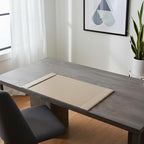 White Latte Bonded Leather 30" x 18" Side-Rail Desk Pad