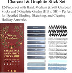 Fuxi Art Supplies for Teens 14-16 Girls, Professional Sketch Book and Pencils Set, Gifts for Sketch Artists with Stocking Stuffers.