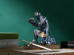 HDMbigmi King's Guard Leader Cloak Warrior Knight Pen Holder Mobile Phone Stand, Ornament Knight Statue, Pen Stand Paperweight for Office and Home (Blue)
