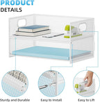 Marbrasse 2 Tier Paper Organizer Letter Tray, Mesh File Organizer with Handle, Paper Sorter Desk Organizer for Home Office Supplies - 2P White