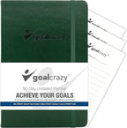 Undated Daily Planner to Achieve Your Goals 2025-2026 - 90 Day Guided Journal & Productivity Organizer with Goal Setting, Habit Tracker, To Do List, Academic & Work Calendar, Leather Hardcover - Forest Green