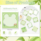 Lovarywow Frog Sticky Notes Gifts - 9 Pack Cute Frog Sticky Notes 3x3 Inch Cartoon Funny Self-Stick Notepads Novelty Animals Post Pads Gifts for Women Men School Office Supplies 450 Sheets