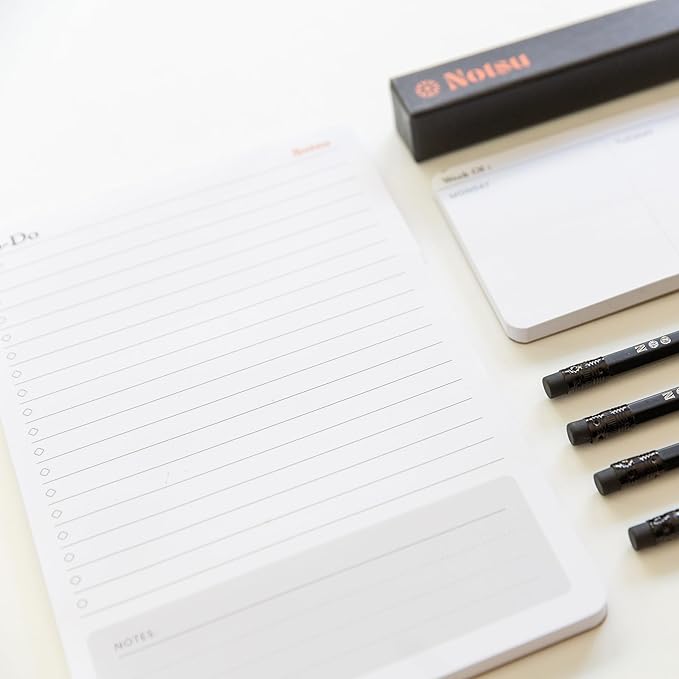 Notsu To Do List Notepad 2pk | Premium Thick Paper 120g | Daily Desk To Do List Pad | 50 Sheets, 5.5” x 8.5”