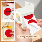 3 Inch Round Color Coding Labels (500 per Roll) - Colored Dot Stickers Round Labels for Inventory, Warehouse, Office Organizing - Red Circle Stickers