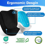 CushyOasis Seat Cushion, Gel Chair Cushions, Office Chair Cushions, Anti-Slip Bottom & Removable Cover Tailbone Pain Relief Cushion, Memory Foam Seat Cushion, 5.28 in Thick (Black)