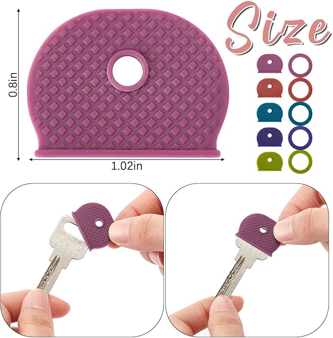 Blulu 80 Pieces 1Inch Colored Key Covers Caps Tags Covers Set Plastic Key Color Identifier Rings Toppers(Retro Color)