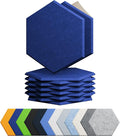 Amantech 12 Pack Acoustic Panels Self Adhesive Sound Proof Foam, High Density Sound Acoustic Panel, 12X10.23X0.4 Inch Hexagon Panels in Home, Office, Reccording Room, Studio,and more(Telecom Blue)