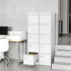 Fesbos File Cabinets - 5 Drawers Vertical 17.8" Deep Lockable Filing Cabinet - White Metal Storage Cabinets for Home Office to Hanging Files Letter/Legal/F4/A4 Size