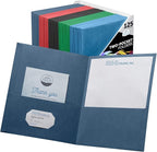 FILE-EZ Two-Pocket Folders, Assorted Colors, 125-Pack, Textured Paper, Letter Size (EZ-32400)