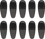10 Magnetic Memo Holders Set - Large Clip, Plastic - Black