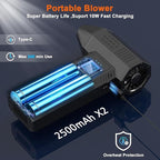 JVSCAM X3 Compressed Air Duster - Electric Air Duster with Brushless Motor,3 Gear Adjustable - mini Snow Blower- Rechargeable Air Duster for PC, Keyboard, Car,Outdoors,Home,Snow and Leaves Clearing