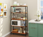 Himimi Industrial Bookshelf 5-Tier, Bookcase 58" H Ladder Shelf, Storage Shelves Rack Shelf Unit, Accent Furniture Metal Frame, Home Office Furniture for Bathroom, Living Room, Vintage Brown