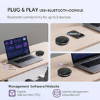 Yealink SP92 Bluetooth Speakerphone with Dongle Conference Speaker and Microphone Full-Duplex Noise Reduction 20h Teams Call 278g Wireless Portable Design Suit for 4-6 Meeting Room