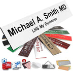 Door Name Plate Personalized for Office White Plastic Name Plate Black Letters - Made in USA 2x4 B16