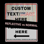 Custom Directional Arrow Sign, Glow in the Dark/Reflective Option, Personalized Metal Address Plaque, Customize for Business Logo, Office, Home, Yard, Outdoor 10''x7''