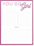 Graphique Large Notepad, Future is Female – 6" x 8", Cute Notepad with 150 Tear-Off Sheets, Features the Quote “You Go Girl” on Every Page – Perfect for Note Taking, List Making, and More