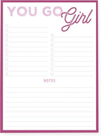 Graphique Large Notepad, Future is Female – 6" x 8", Cute Notepad with 150 Tear-Off Sheets, Features the Quote “You Go Girl” on Every Page – Perfect for Note Taking, List Making, and More