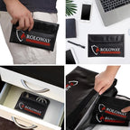 ROLOWAY Small Fireproof Bag (5 x 8 inches), Non-itchy Fireproof Money Bag for Cash, Valuables, Passport, Currency & Keys (2-Pack Black)
