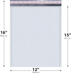 White Large Poly Bubble Mailers 12x15 inch | Self Seal Padded Envelopes Cushioned Bubble Mailer | Usable Size 12x15 | WaterProof | Lightweight mailing Shipping Bags | 50 Pack Bulk | USA Made