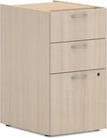 HON MOD Office Storage Drawers Pedestal Stand, Under Desk Organizers and Storage, Includes Two Box Drawers, One File Drawer, 15" W Pedestal for Office Spaces, Home Offices, Desert Oak