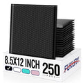 Fuxury 250Pack Black Bubble Mailers 8.5x12" Medium Opaque Bubble Envelopes Strong Adhesion Padded Mailer Thick Padded Envelopes Mailers for Small Business Mailing Books Clothes Makeup Supplies