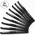 Fuyoooo 36 Pcs Felt Tip Pens 0.7mm Medium Point Colored Felt Tip Pens for Journaling Planner Writing Note-taking Art Office and School Supplies(Black)