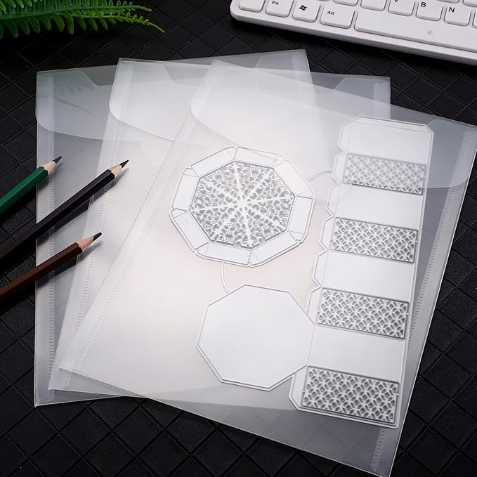 Marspark 21 Pieces Clear Stamp and Die Storage Bag Pockets Resealable Plastic Seal Storage Envelopes Case Dies Stamp Pocket for Christmas DIY Paper Card Craft(7 x 9.4 Inch)