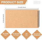 Engrowtic Dot Grid Notebook Top Spiral Notebook A5 Size Bullet Dotted Paper Hardcover Dot Journal 8.3''x 5.8'' 140 Pages Spiral Notepads for Sketching Drawing Writing School Office(Brown,2 Pcs)