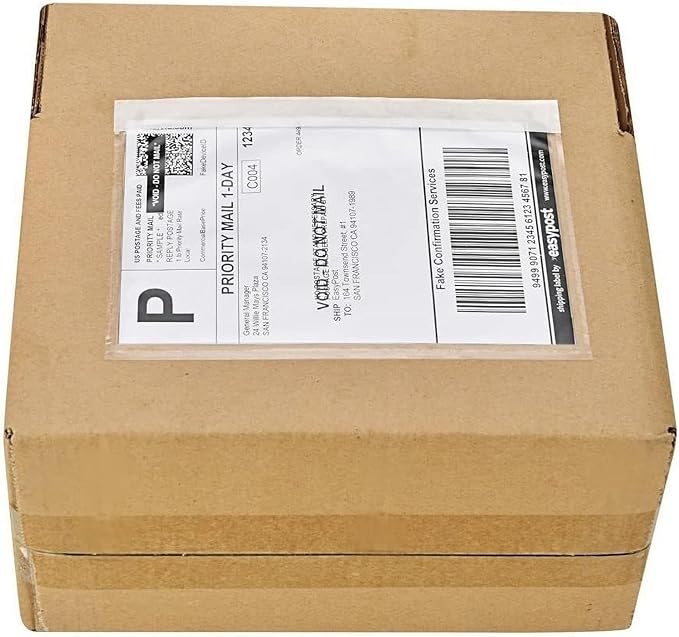 9527 Product 7.5" x 5.5" Clear Adhesive Top Loading Packing List, Clear Packing List Pouches, Shipping Label Envelopes (50 Pack)