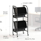 tonchean 20 Device Laptop Charging Cart, 2 Tier Open Charging Station for Laptops Tablet and Chromebook, Office and Classroom Mobile Charging Cart Open Charging Cart with Cable Management