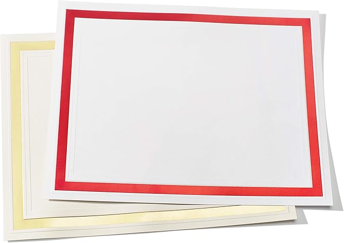 PaperDirect Pristine Specialty Certificates, 50 Sheets of 38lb White Paper, 8½" x 11", Red Bold Foil Border, Perfect for Awards, Students, Employees, Volunteers, Course Completion, Diplomas