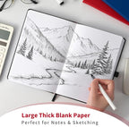 Heture Hardcover Notebooks, A5 Blank Journals Notebook for Writing 160 Pages, 8.2 x 5.5 inch, Classic Blank Notebooks for College/Work/Travel(Red 3 Pack)