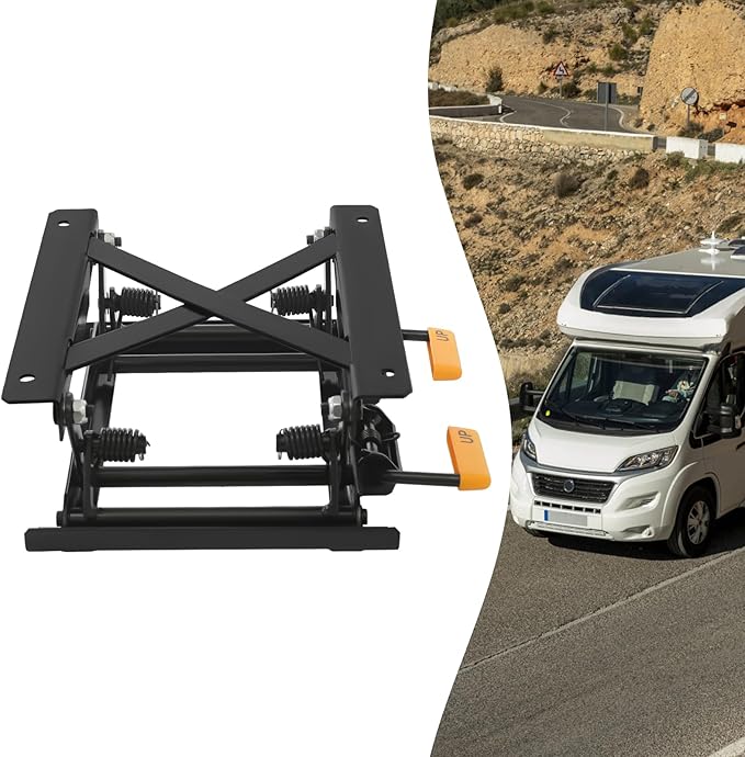 HIPUDNLM Car Seat Height Adjuster,2.76-5.12 Inches Lifting Height Car Seat Lifter Bracket by Hand Pedals,Truck Seat Lifting Base for RVs,Commercial Vehicles,Vans