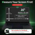 Laptop Privacy Screen 16 Inch, Laptop Screen Privacy Shield 16:10 Aspect Ratio Anti-Glare Blue Light Computer Monitor Protector,Removable 16in Filter for Lenovo HP Dell Acer Asus Thinkpad Envy Xps