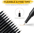 Vigorizon Fine Line Marker Pens - 48 Vibrant Colors, Fineliner Pens Fine0.4mm Ultra-Smooth Writing for Art, Design, Note-Taking & Doodling and Office Supplies
