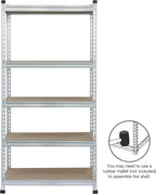 Amazon Basics Double Post Press Board 5 Tier Shelf 36 x 18 x 72, Aluminum | Medium Duty, Storage, Shelving