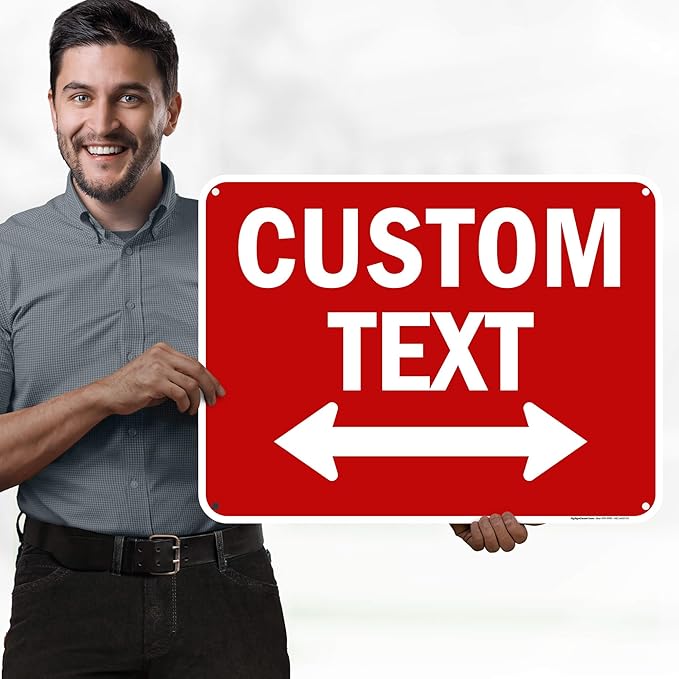 Custom Arrow,Custom Directional Sign, Two way Arrow,18x24 Inches, 55 mil thick HDPE (high density polyethylene) Made in USA by My Sign Center