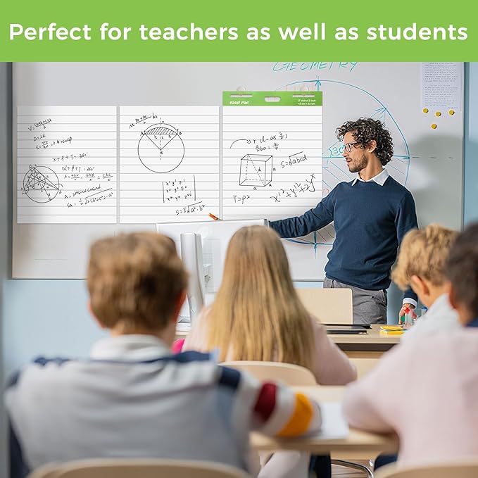 Sticky Easel Pad, Anchor Chart Paper, Our Sticky Easel Pads measure 13 x 17 inches, Featuring Self-stick Chart Paper Designed with Exceptional Adhesion Perfect for Teachers, Professionals, and Educators Alike, 30 Sheet/Pad, 3 Pads (1, Line)