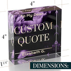 Custom Acrylic Sign Personalized, Custom Desk Name Plate, 18 Styles, (4"x4"), With Gift Box, USA Made by Acryluxe. (Blossom)