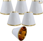 TAaMTYH small lamp shade chandelier shades set of 6，Fabric Lampshade for Wall Lamp，chandelier shades，small tadle lamps，For Cutting Edge bulbs, Clip-on Fitter Lampshade，3" X 6" X 5"