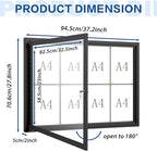 S SWANCROWN Outdoor Bulletin Board Weatherproof 37x28in, Enclosed Bulletin Board Wall Display Case Grey Felt Board for Office School Commerce,Black Aluminum Frame