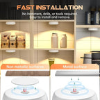Warm Color LED Closet Lights Motion Sensor Step Light, USB Rechargeable Battery Operated Puck Lights, Dimmable Under Cabinet Counter Lighting for Wardrobe Kitchen (3 Pack)