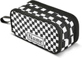 BOENLE Custom Black White Checkered Pattern Pencil Case Box Boys Girls Personalized Name Large Pencil Pouch Stationery Pen Bag Organizer for Kids Adults School