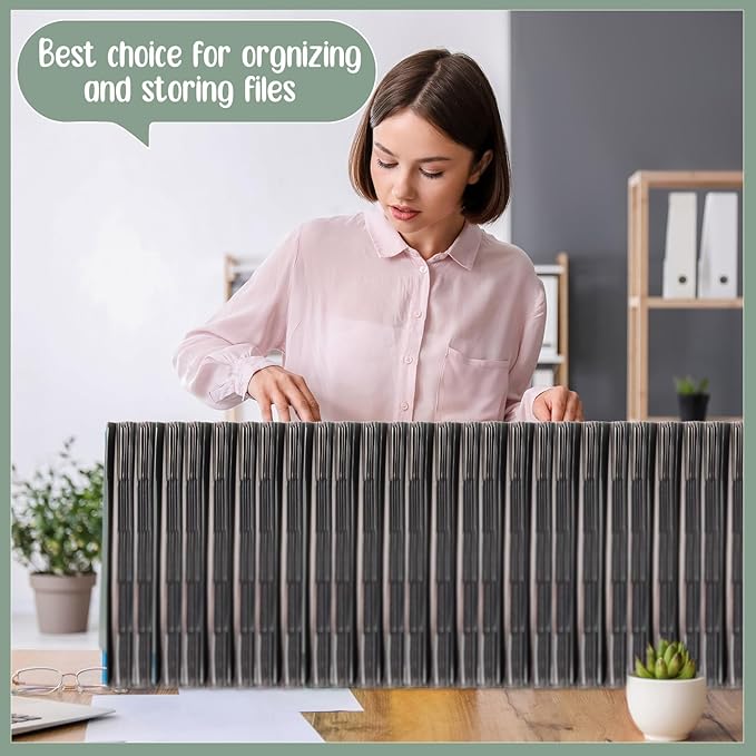 Noveread 1 Set 25 Alphabet File Dividers A-Z Top Tab Letter Size 1/5 Cut Tab Positions Alphabetical Number File Folder Organizer Guides Cabinet and Desk Dividers for School Office Home(Morandi)